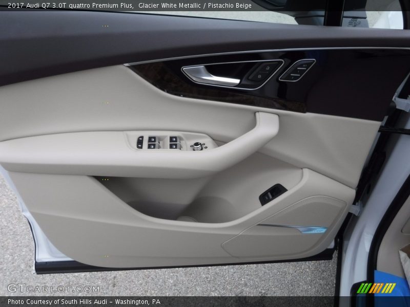 Glacier White Metallic / Pistachio Beige 2017 Audi Q7 3.0T quattro Premium Plus