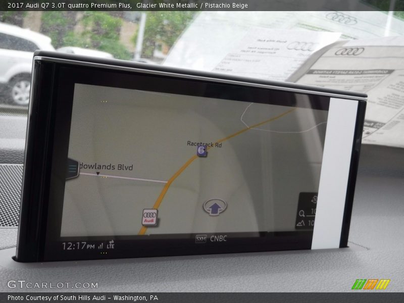 Glacier White Metallic / Pistachio Beige 2017 Audi Q7 3.0T quattro Premium Plus