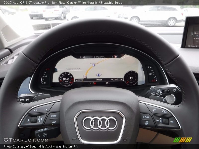 Glacier White Metallic / Pistachio Beige 2017 Audi Q7 3.0T quattro Premium Plus