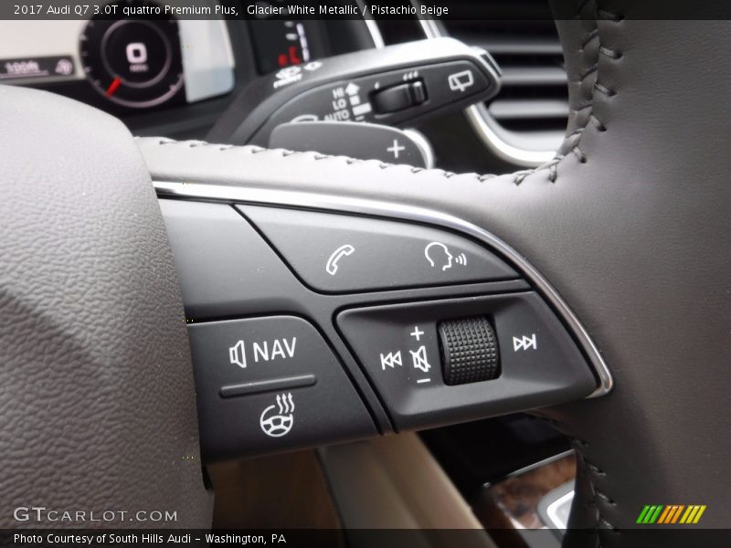 Glacier White Metallic / Pistachio Beige 2017 Audi Q7 3.0T quattro Premium Plus