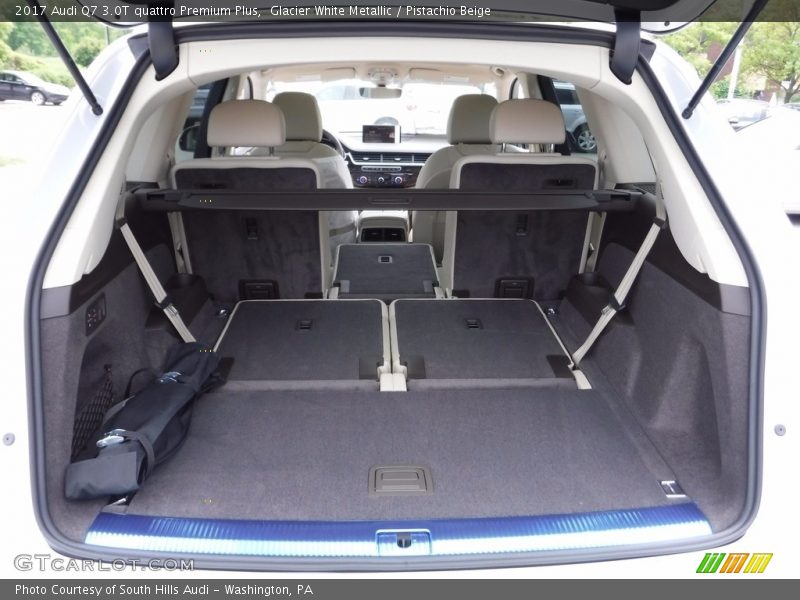 Glacier White Metallic / Pistachio Beige 2017 Audi Q7 3.0T quattro Premium Plus