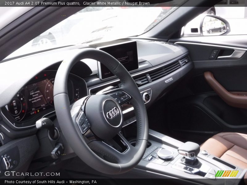 Glacier White Metallic / Nougat Brown 2017 Audi A4 2.0T Premium Plus quattro