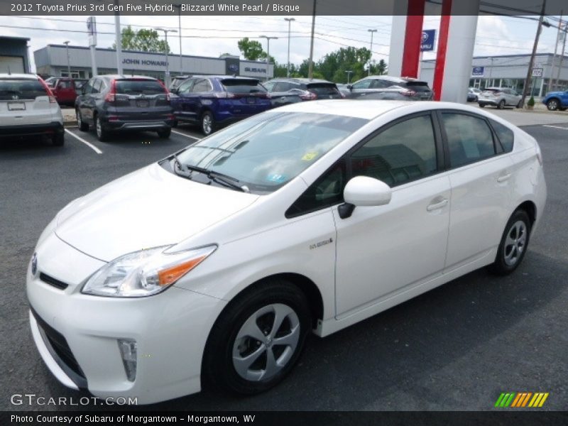 Blizzard White Pearl / Bisque 2012 Toyota Prius 3rd Gen Five Hybrid