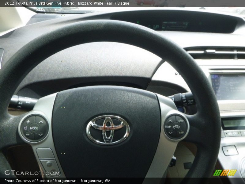 Blizzard White Pearl / Bisque 2012 Toyota Prius 3rd Gen Five Hybrid