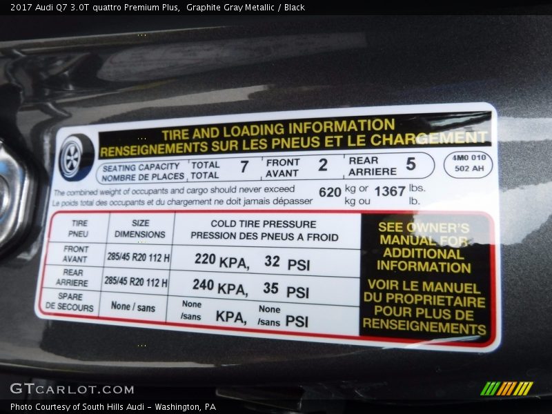 Graphite Gray Metallic / Black 2017 Audi Q7 3.0T quattro Premium Plus