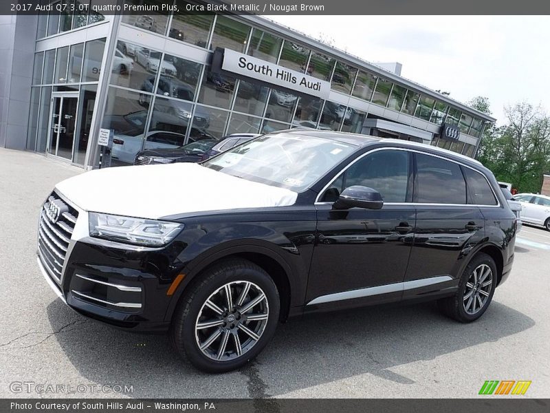 Orca Black Metallic / Nougat Brown 2017 Audi Q7 3.0T quattro Premium Plus