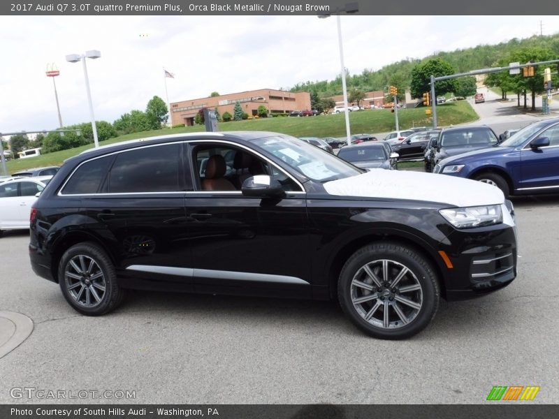 Orca Black Metallic / Nougat Brown 2017 Audi Q7 3.0T quattro Premium Plus