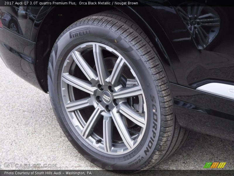 Orca Black Metallic / Nougat Brown 2017 Audi Q7 3.0T quattro Premium Plus