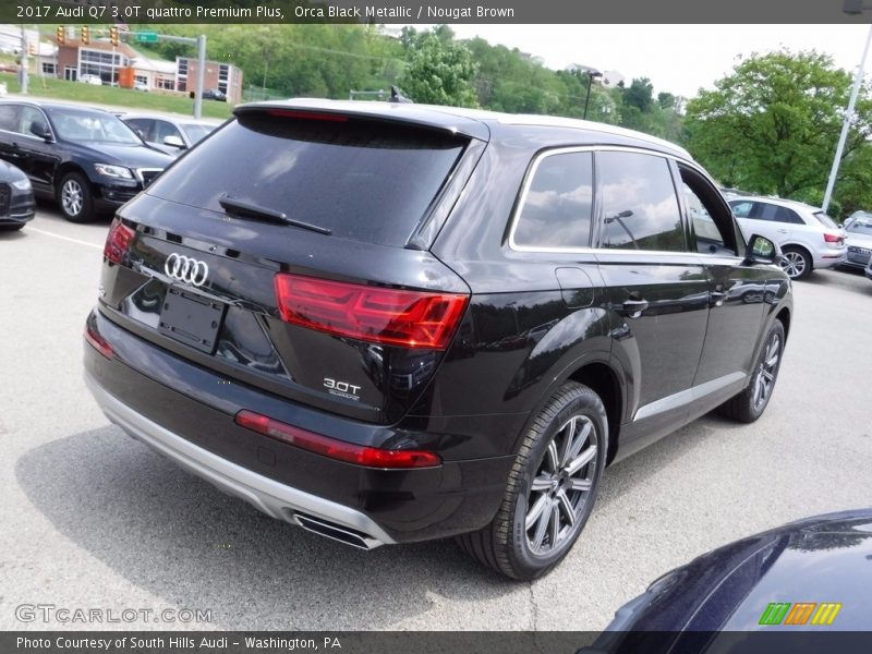 Orca Black Metallic / Nougat Brown 2017 Audi Q7 3.0T quattro Premium Plus