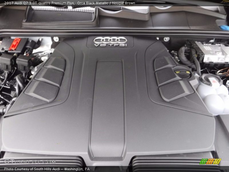 Orca Black Metallic / Nougat Brown 2017 Audi Q7 3.0T quattro Premium Plus