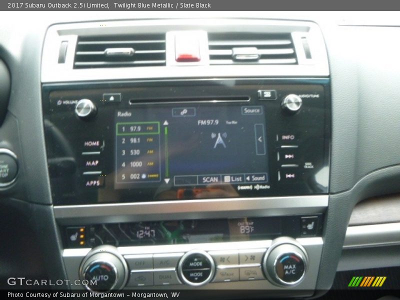 Twilight Blue Metallic / Slate Black 2017 Subaru Outback 2.5i Limited