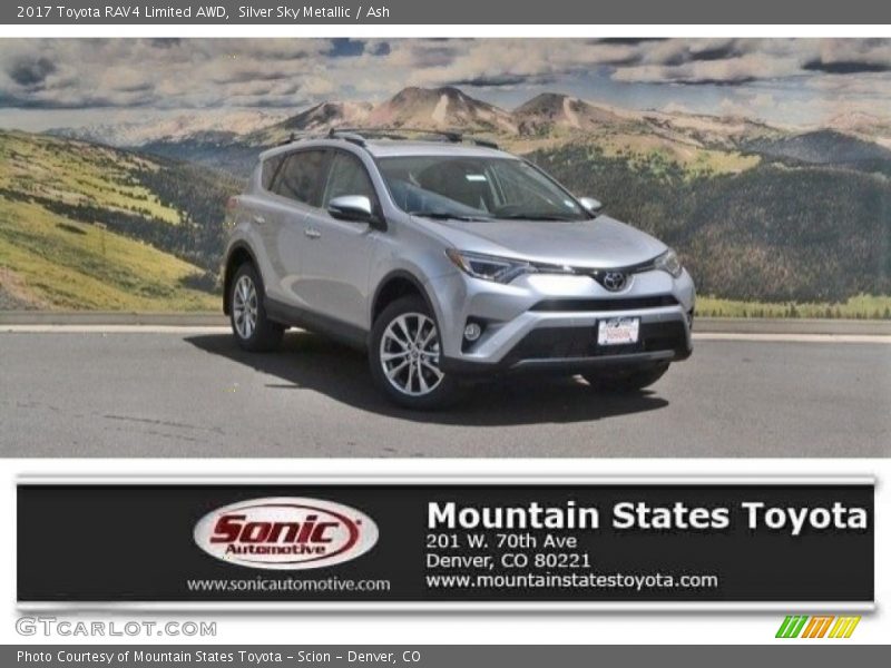 Silver Sky Metallic / Ash 2017 Toyota RAV4 Limited AWD