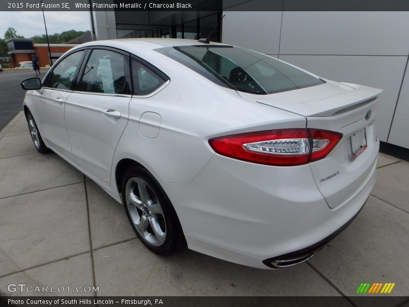 White Platinum Metallic / Charcoal Black 2015 Ford Fusion SE
