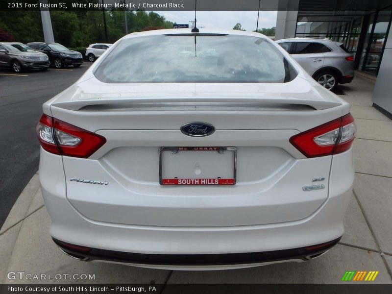 White Platinum Metallic / Charcoal Black 2015 Ford Fusion SE