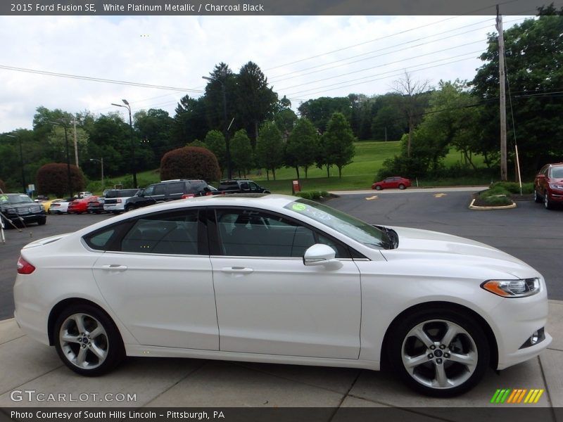 White Platinum Metallic / Charcoal Black 2015 Ford Fusion SE