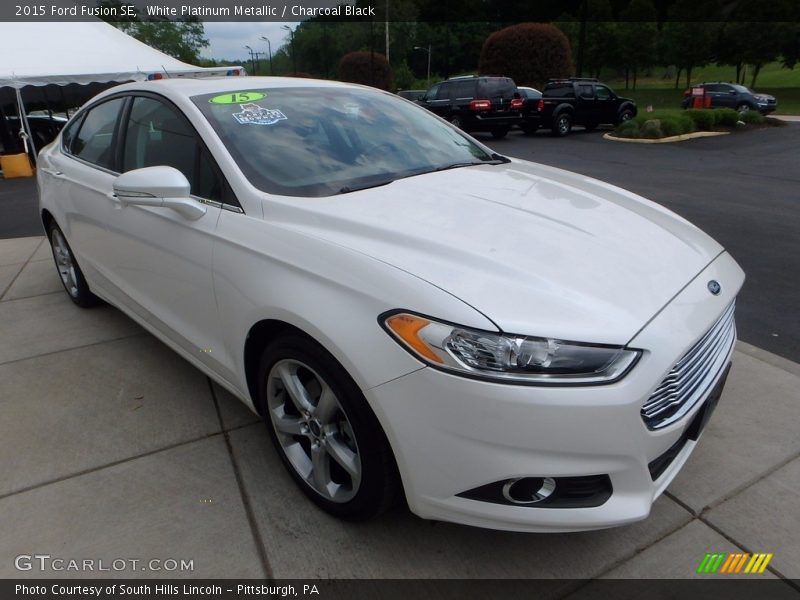White Platinum Metallic / Charcoal Black 2015 Ford Fusion SE