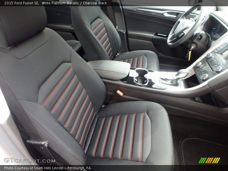 White Platinum Metallic / Charcoal Black 2015 Ford Fusion SE