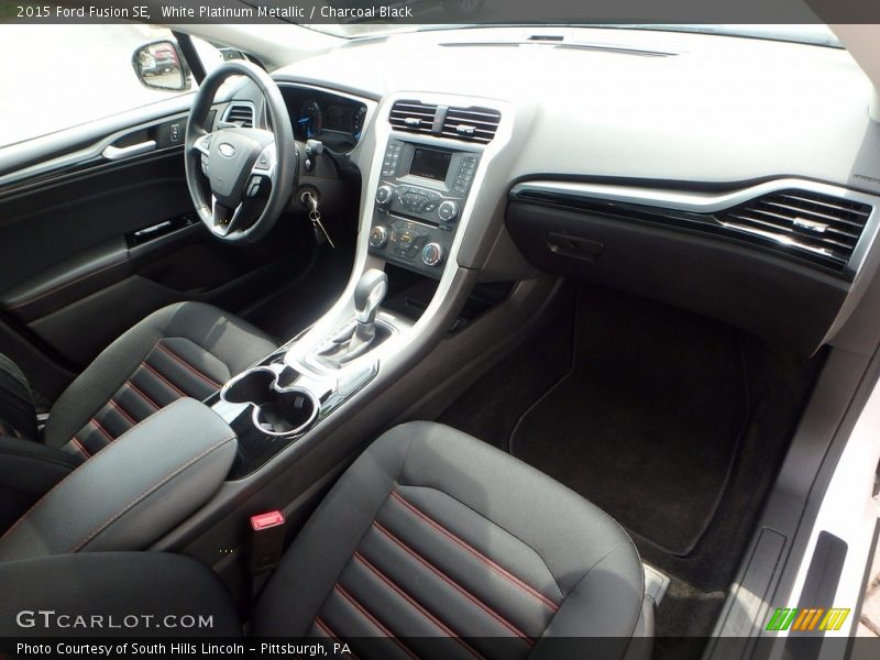 White Platinum Metallic / Charcoal Black 2015 Ford Fusion SE