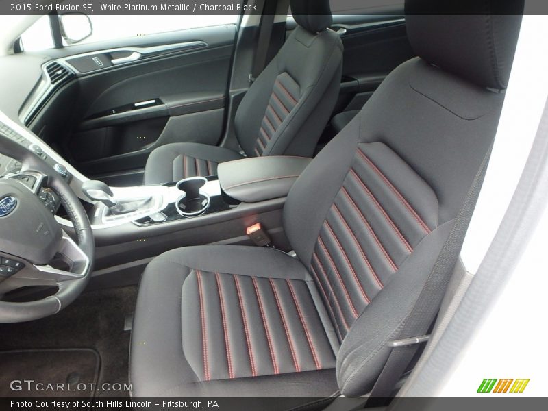 White Platinum Metallic / Charcoal Black 2015 Ford Fusion SE