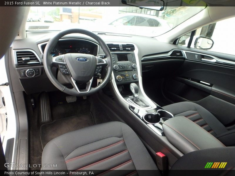 White Platinum Metallic / Charcoal Black 2015 Ford Fusion SE