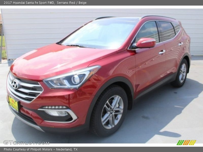 Serrano Red / Beige 2017 Hyundai Santa Fe Sport FWD