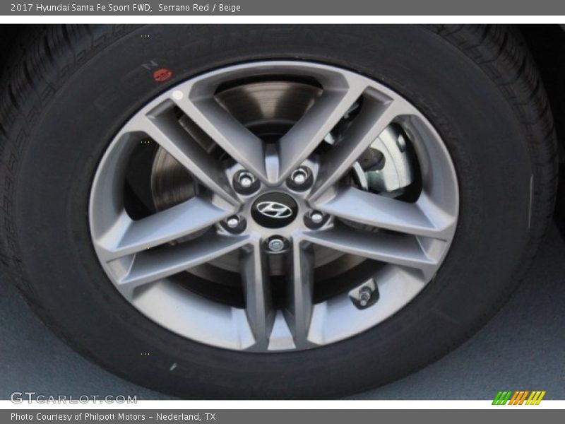 Serrano Red / Beige 2017 Hyundai Santa Fe Sport FWD
