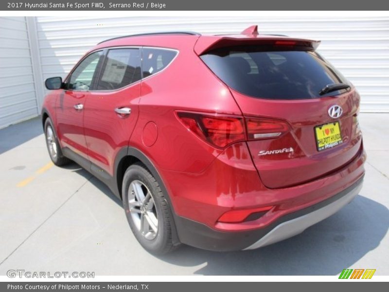 Serrano Red / Beige 2017 Hyundai Santa Fe Sport FWD
