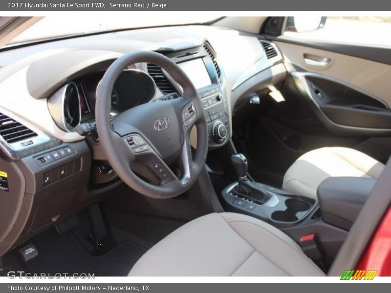 Serrano Red / Beige 2017 Hyundai Santa Fe Sport FWD