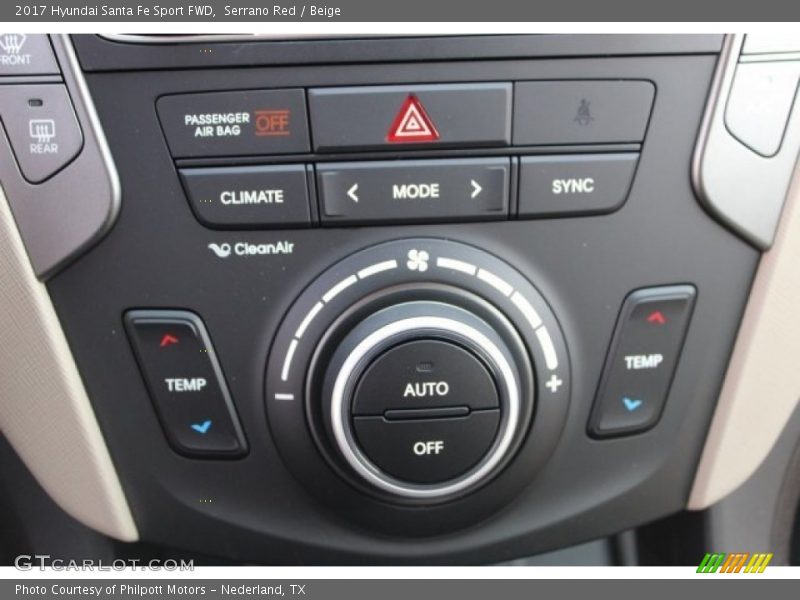 Serrano Red / Beige 2017 Hyundai Santa Fe Sport FWD