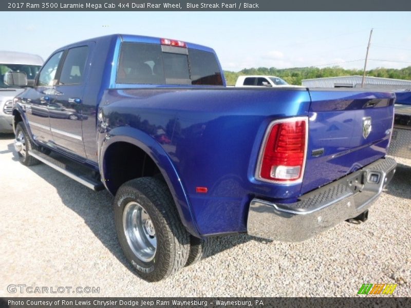 Blue Streak Pearl / Black 2017 Ram 3500 Laramie Mega Cab 4x4 Dual Rear Wheel