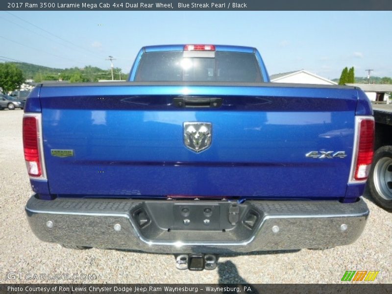 Blue Streak Pearl / Black 2017 Ram 3500 Laramie Mega Cab 4x4 Dual Rear Wheel