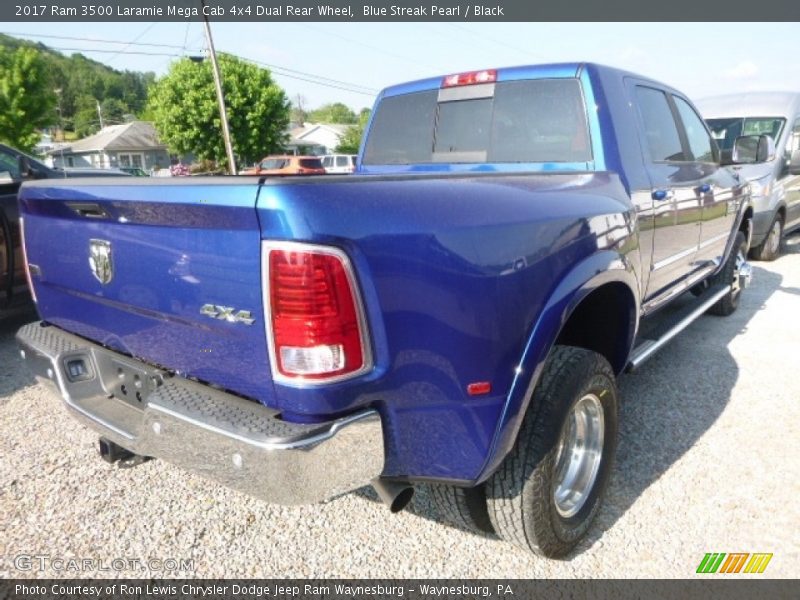 Blue Streak Pearl / Black 2017 Ram 3500 Laramie Mega Cab 4x4 Dual Rear Wheel