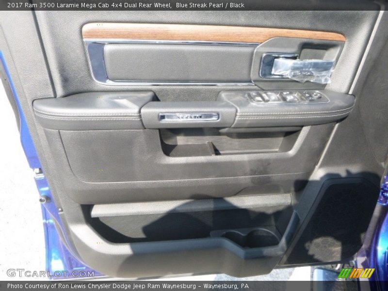 Blue Streak Pearl / Black 2017 Ram 3500 Laramie Mega Cab 4x4 Dual Rear Wheel