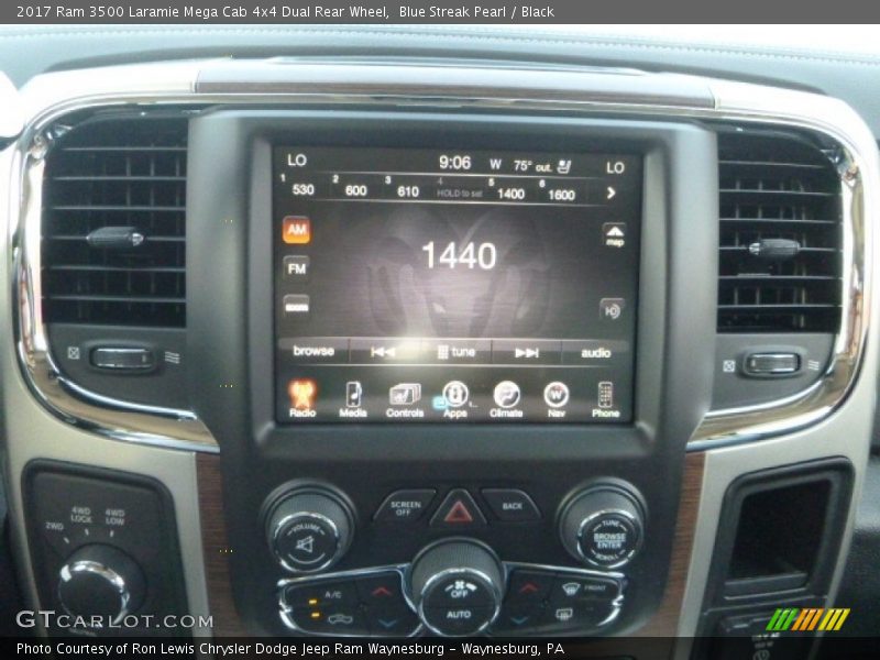 Blue Streak Pearl / Black 2017 Ram 3500 Laramie Mega Cab 4x4 Dual Rear Wheel