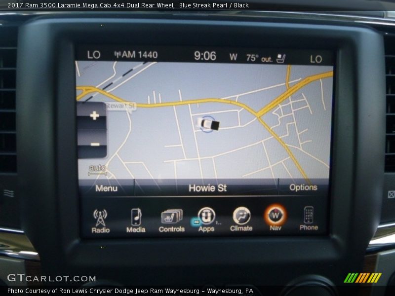 Blue Streak Pearl / Black 2017 Ram 3500 Laramie Mega Cab 4x4 Dual Rear Wheel