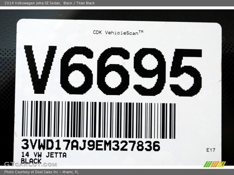 Black / Titan Black 2014 Volkswagen Jetta SE Sedan