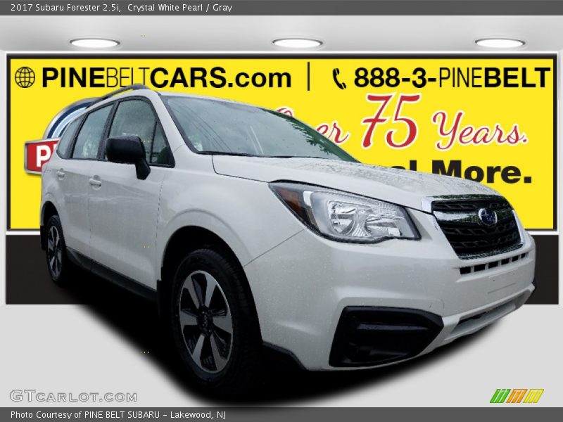 Crystal White Pearl / Gray 2017 Subaru Forester 2.5i