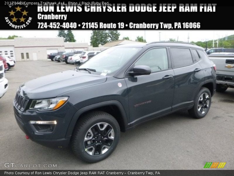 Rhino / Black/Ruby Red 2017 Jeep Compass Trailhawk 4x4