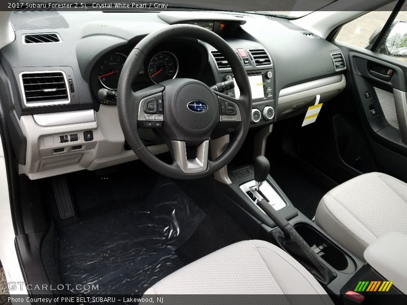 Crystal White Pearl / Gray 2017 Subaru Forester 2.5i