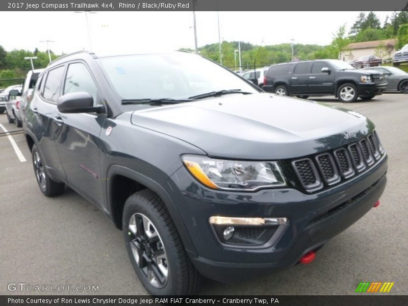 Rhino / Black/Ruby Red 2017 Jeep Compass Trailhawk 4x4