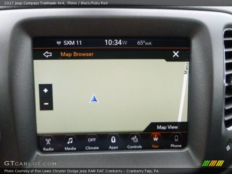 Rhino / Black/Ruby Red 2017 Jeep Compass Trailhawk 4x4