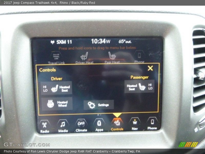 Rhino / Black/Ruby Red 2017 Jeep Compass Trailhawk 4x4