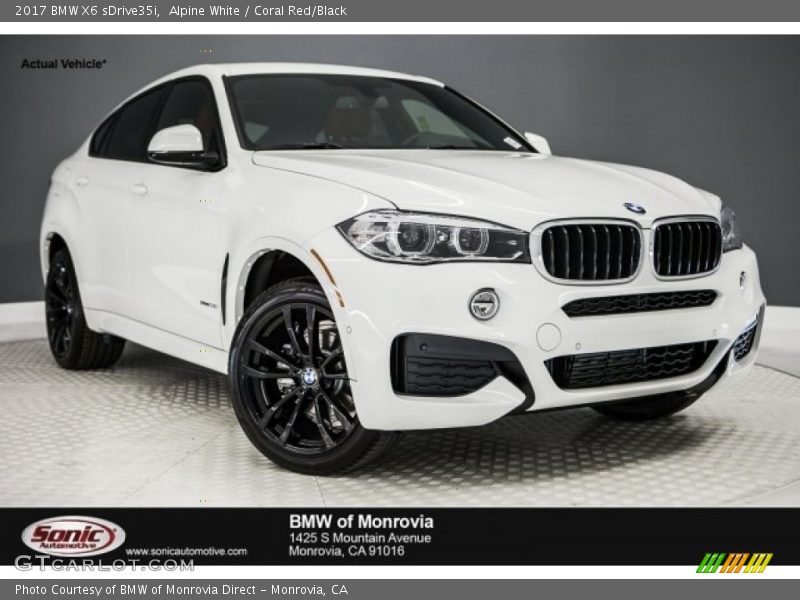 Alpine White / Coral Red/Black 2017 BMW X6 sDrive35i
