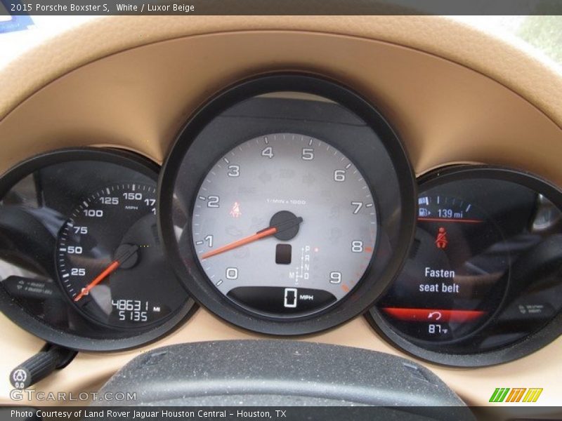 White / Luxor Beige 2015 Porsche Boxster S