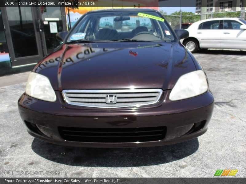 Vintage Plum / Beige 2000 Honda Civic LX Sedan