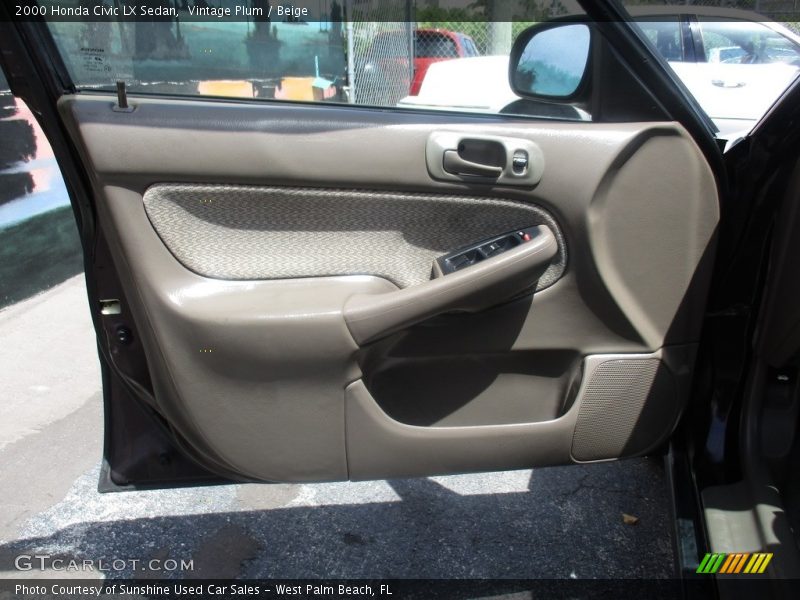 Vintage Plum / Beige 2000 Honda Civic LX Sedan