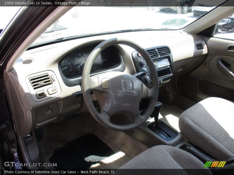 Vintage Plum / Beige 2000 Honda Civic LX Sedan
