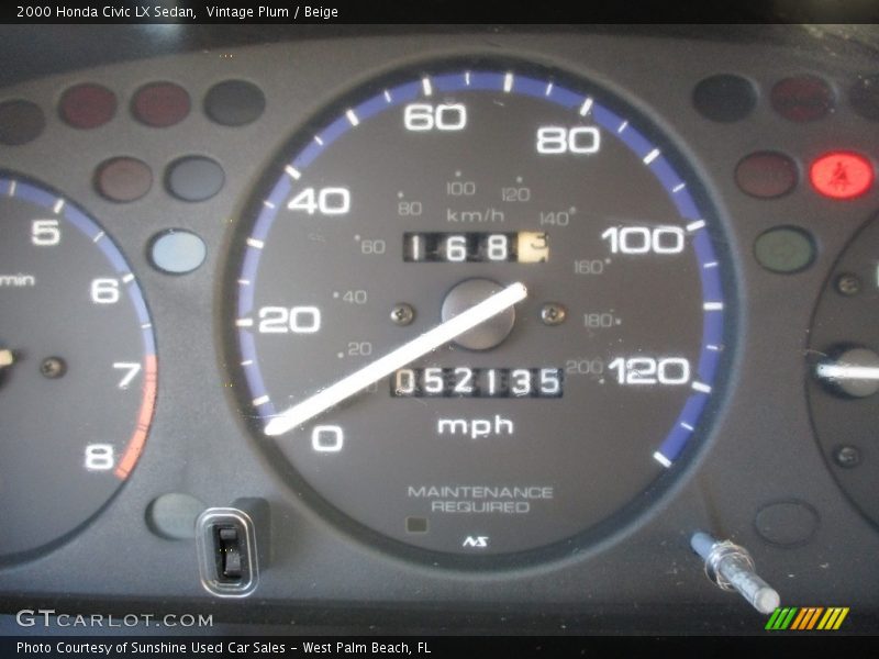 Vintage Plum / Beige 2000 Honda Civic LX Sedan