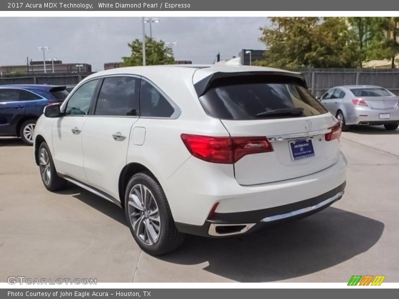 White Diamond Pearl / Espresso 2017 Acura MDX Technology