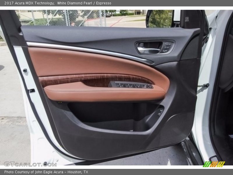 White Diamond Pearl / Espresso 2017 Acura MDX Technology